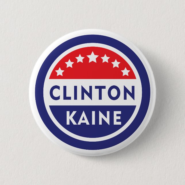 Macaron Rond 5 Cm Bouton Clinton/Kaine 2016 (Devant)