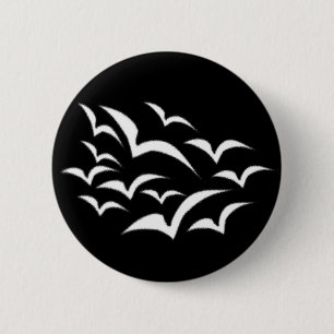 Macaron Rond 5 Cm Bouton Cloud de chauve-souris blanche