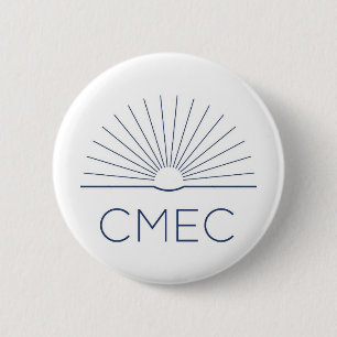Macaron Rond 5 Cm Bouton CMEC - blanc avec logo de la marine