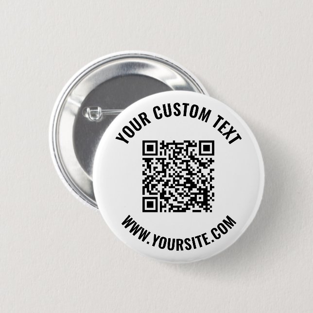 Macaron Rond 5 Cm Bouton Code QR (Devant & derrière)
