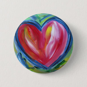 Macaron Rond 5 Cm Bouton Coeur avec espoir