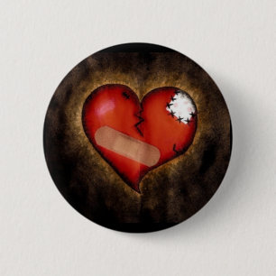Macaron Rond 5 Cm Bouton Coeur brisé/Coeur réparateur