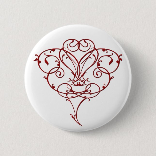 Macaron Rond 5 Cm Bouton Coeur floral (Devant)