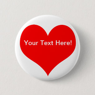 Macaron Rond 5 Cm Bouton Coeur personnalisable