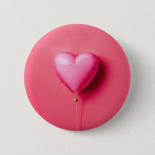 Macaron Rond 5 Cm Bouton Coeur rose