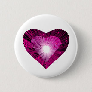 Macaron Rond 5 Cm Bouton Coeur rose 'coeur' autour blanc