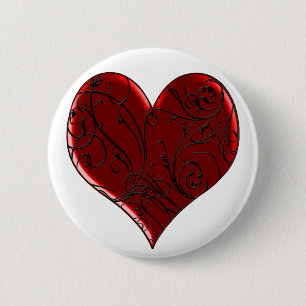 Macaron Rond 5 Cm Bouton Coeur teint