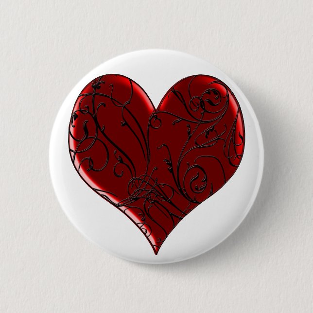 Macaron Rond 5 Cm Bouton Coeur teint (Devant)
