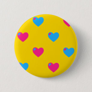 Macaron Rond 5 Cm Bouton coeurs Pan Pride