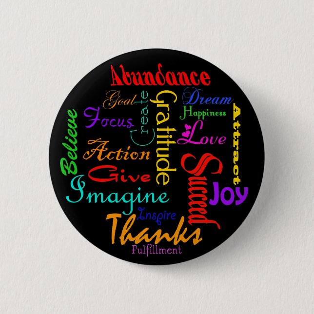Macaron Rond 5 Cm Bouton Collage Motivationnel Word (Devant)