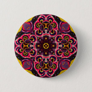 Macaron Rond 5 Cm bouton coloré design kaléidoscopique