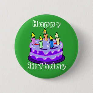 Macaron Rond 5 Cm Bouton coloré Joyeux Anniversaire