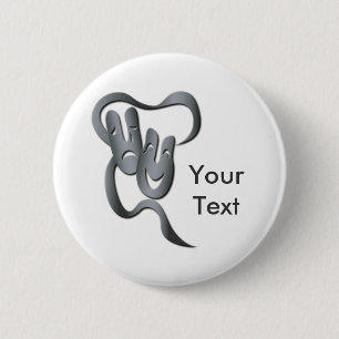 Macaron Rond 5 Cm Bouton comique Tragedy Grey Theatre Mask