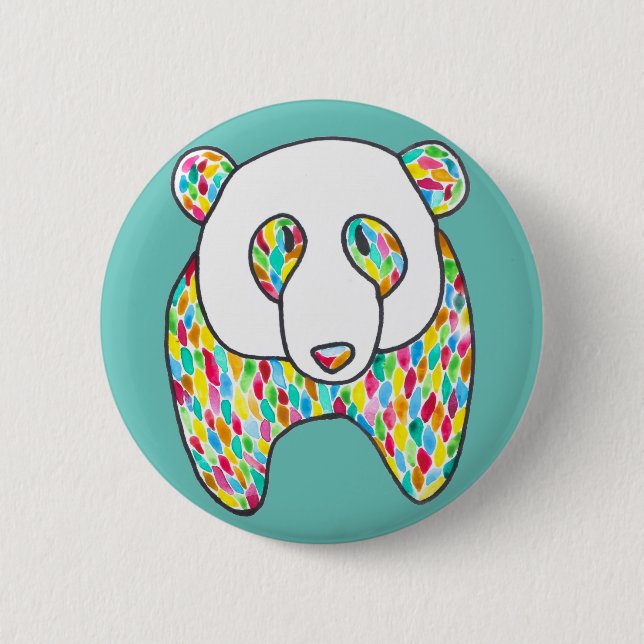 Macaron Rond 5 Cm Bouton Confort Panda par Megaflora Design (Devant)