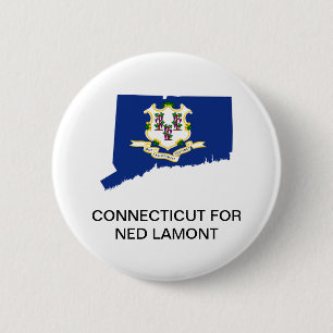 Macaron Rond 5 Cm Bouton CONNECTICUT pour NED LAMONT GOVERNOR