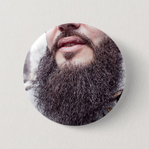Macaron Rond 5 Cm Bouton cool de la barbe et de la moustache
