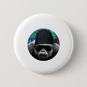 Macaron Rond 5 Cm Bouton cool Gorilla