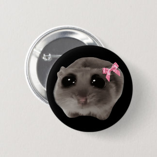 Macaron Rond 5 Cm Bouton Coquette Sad Hamster Meme Pin