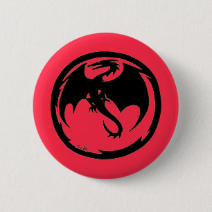 Macaron Rond 5 Cm Bouton Corail Dragon Noir