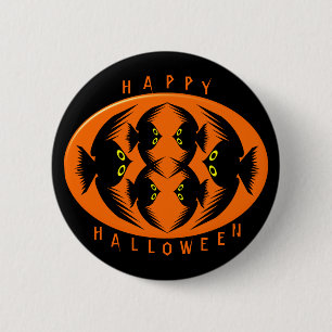 Macaron Rond 5 Cm Bouton Corneille d'Halloween
