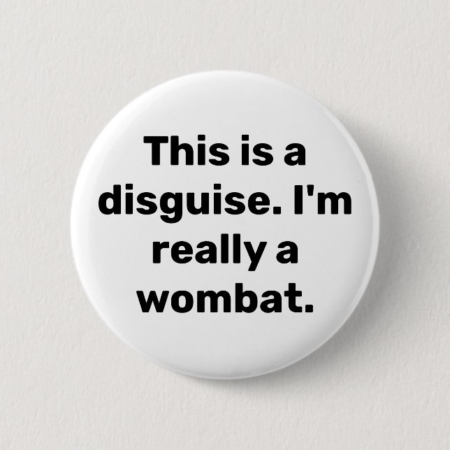 Macaron Rond 5 Cm Bouton Costume Wombat (Devant)