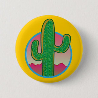 Macaron Rond 5 Cm Bouton Coucher du soleil au Saguaro