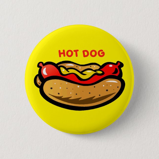 Macaron Rond 5 Cm Bouton Couleur personnalisée Hot Dog (Devant)