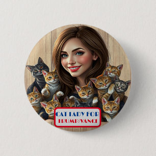 Macaron Rond 5 Cm Bouton Country Gals Cat Lady pour Trump/Vance