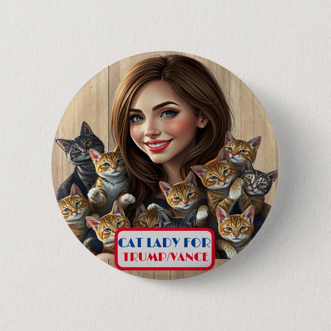 Macaron Rond 5 Cm Bouton Country Gals Cat Lady pour Trump/Vance (Devant)