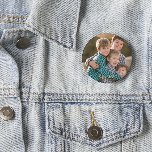 Macaron Rond 5 Cm Bouton Créer Votre Propre Bouton Arrondi Photo Tex (Create Your Own Custom Round Photo Text Pin Button)