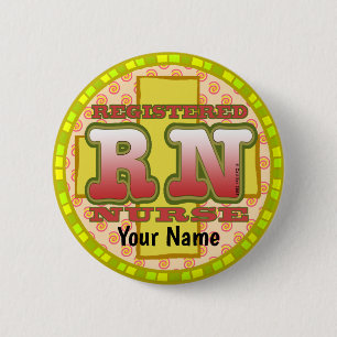 Macaron Rond 5 Cm Bouton croisé des lettres de la RN Nurse