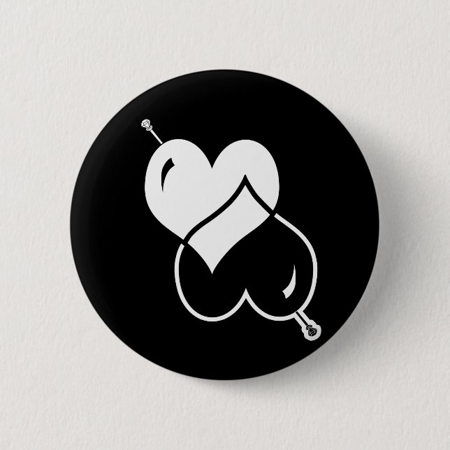 Macaron Rond 5 Cm Bouton cruel d'AMOUR (Devant)