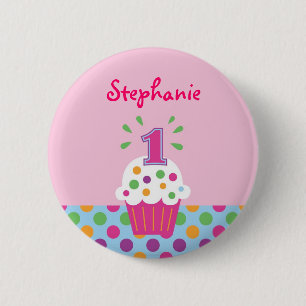 Macaron Rond 5 Cm Bouton Cupcake First Birthday