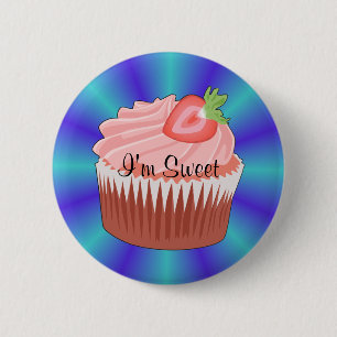 Macaron Rond 5 Cm Bouton Cupcake fraise