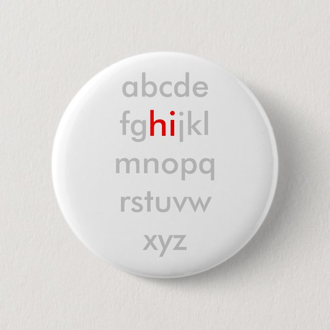 Macaron Rond 5 Cm Bouton d'ABCs salut (Devant)