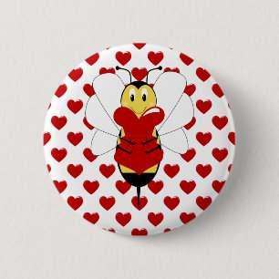 Macaron Rond 5 Cm Bouton d'abeille Valentine Bumble