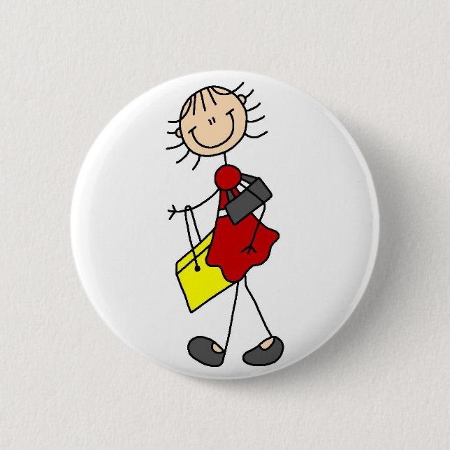 Macaron Rond 5 Cm Bouton d'achats de fille (Devant)