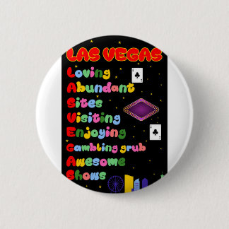 Macaron Rond 5 Cm Bouton d'acronyme touristique Las Vegas