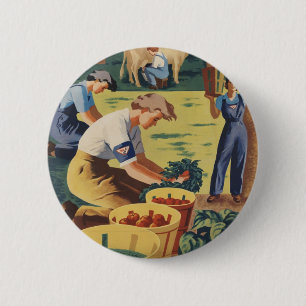 Macaron Rond 5 Cm Bouton d'affiche patriotique 2ème guerre mondiale