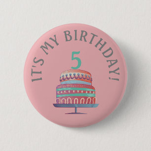 Macaron Rond 5 Cm Bouton d'âge du gâteau d'anniversaire de la mousse