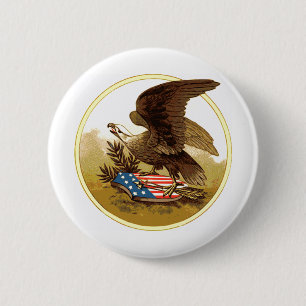 Macaron Rond 5 Cm Bouton d'aigle américain vintage