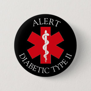 Macaron Rond 5 Cm Bouton d'alerte de type 2 diabétique