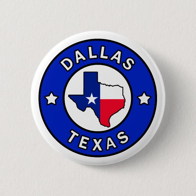 Macaron Rond 5 Cm Bouton Dallas Texas (Devant)