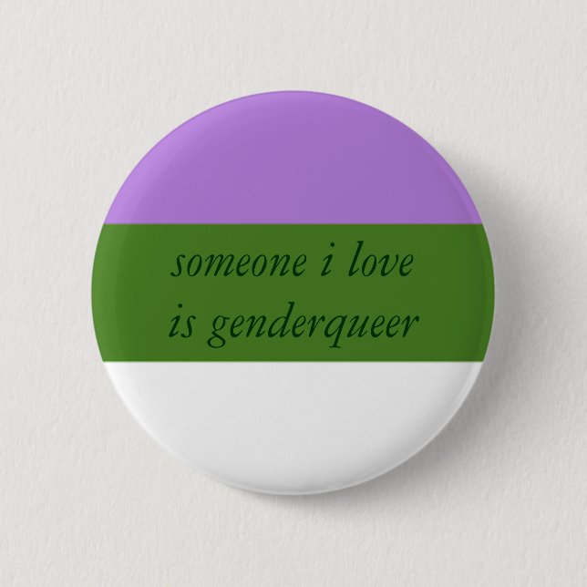 Macaron Rond 5 Cm Bouton d'allié de Genderqueer (Devant)
