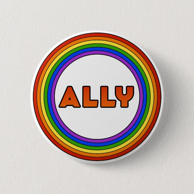 Macaron Rond 5 Cm Bouton d'allié de GLBT (Devant)