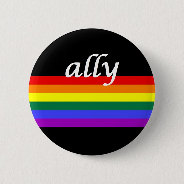 Macaron Rond 5 Cm Bouton d'allié de LGBTQ (Devant)