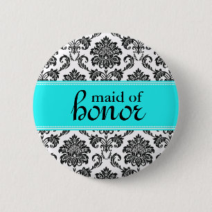 Macaron Rond 5 Cm Bouton Damask Maid of Honor