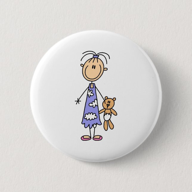 Macaron Rond 5 Cm Bouton d'ami de caresse d'ours de nounours (Devant)