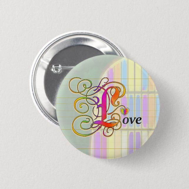 Macaron Rond 5 Cm Bouton d'amour avec vitre (Devant & derrière)