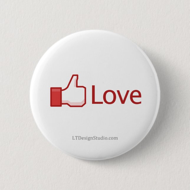 Macaron Rond 5 Cm Bouton d'amour de Facebook - bouton (Devant)